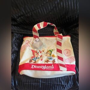 Disneyland Resort Large Holiday Themed Tote Bag with Chip and Dale